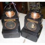 A pair of British Rail railway signalling lamps by The Lamp Manufacturing Railway Supplies Ltd of