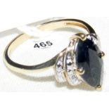 A 9ct gold sapphire and diamond dress ring