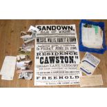 An 1894 Wallis, Riddett & Down household poster of Sandown interest, together with sundry other