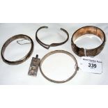 Silver bangles, ingot