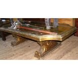 Stylish 165cm long gilt coffee table