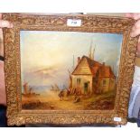 JAMES WEBB - oil painting on board - possibly Fisherman's Cottage, Shanklin