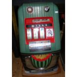 A Mills coin operated "One Armed Bandit" Jackpot fruit machine