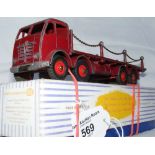 An original Dinky Supertoys No. 905 Foden Flat Truck with chains in maroon, with a reproduction box
