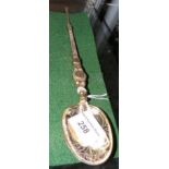 A giant size silver anointing spoon - 26cm long