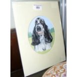 B. WEBBER - portrait of a dog - watercolour - 15cm x 12cm