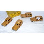 A rare Dinky Toys Trade Box of four Estate Cars No. 27F (dished wheels)