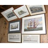 Antique engravings of Cowes, Ryde, etc