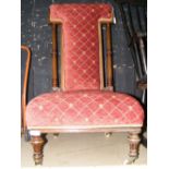 A 19th century prie-dieu chair with turned front supports