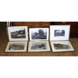 Selection of framed and glazed reproduction photographs of the Isle of Wight, including Wheelers