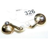 Pair of 9ct gold pearl drop earrings