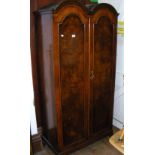 A Queen Anne style mahogany hanging robe enclosed by pair of panelled doors - 92cm