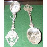 Pair of large Dutch silver spoons with import marks for Chester C1900