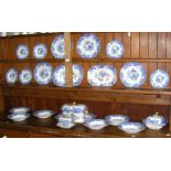 An extensive Copeland blue and white dinner service including tureen and cover