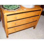 Continental three drawer oak chest