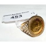 Gold South African coin ring