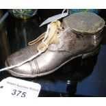 Silver pin cushion in the form of a shoe - maker S Blankensee - 12cm long