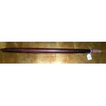 An antique African hardwood club with woven grip - 73cm