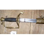 A spadroon by John Knoubley, Charing Cross with 78cm blade and leather covered scabbard