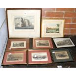 Selection of Isle of Wight engravings, including Freshwater and other