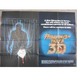 A 1983 original film poster for "Friday The 13th" Part 3 3D