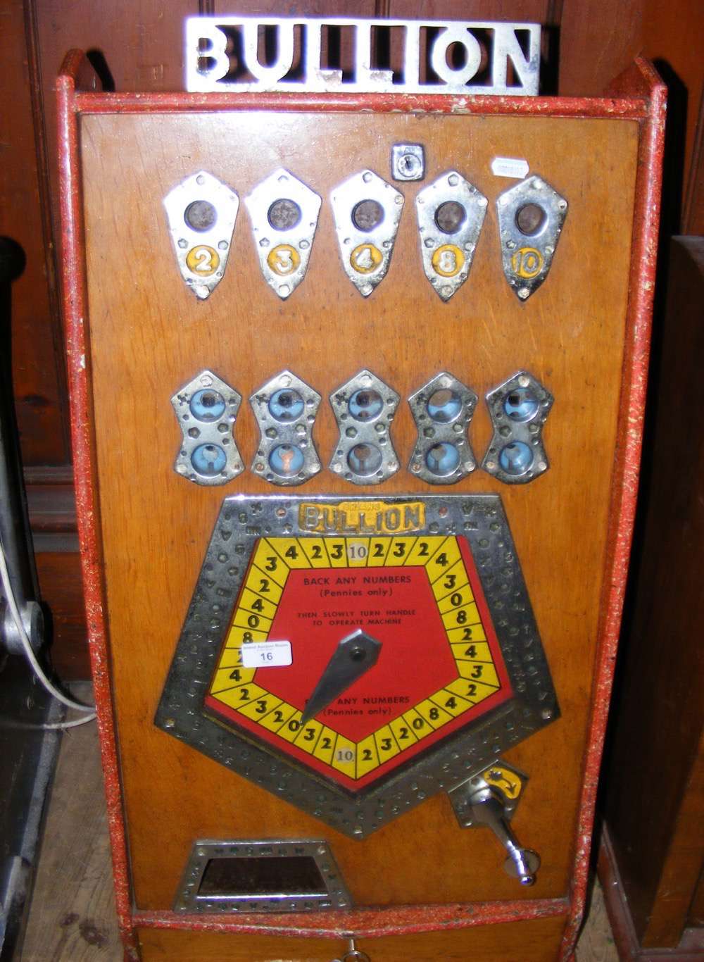 A Bullion coin in the slot amusement arcade gambling machine