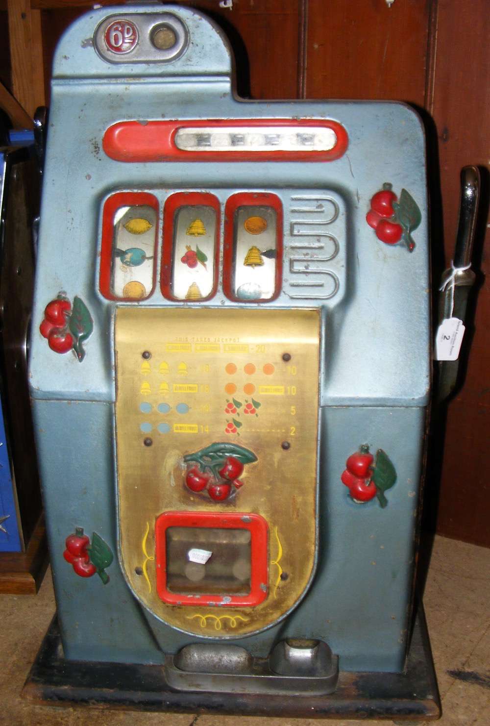 An early 6D "One Arm Bandit" fruit machine