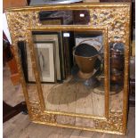 An antique style gilt wall mirror - 100cm x 82cm