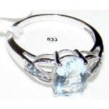 A 9ct carat gold aquamarine dress ring