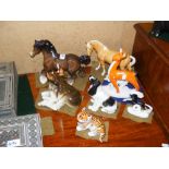 A collection of seven assorted Beswick and USSR ceramic animals