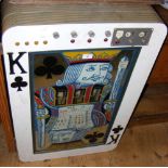A 5p and 10p coin in the slot electrically operated fruit machine "King of Clubs"