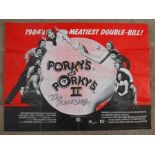 A 1983 original film poster for "Porky's and Porky's II"