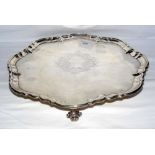 A silver salver - 36cm diameter - London 1906 - maker William Hutton & Sons (29 troy ounces)