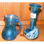 A small Mdina glass vase, together with a jug