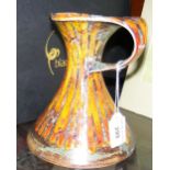 A black Ryden stylish trickle glazed vase - signed by the Potter in original box - 18cm high