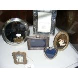 Selection of silver photo frames
