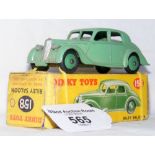 A boxed original Dinky Toys No. 158 Riley Saloon in light green