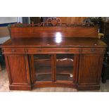 Victorian mahogany sideboard with unusual curved glass doors