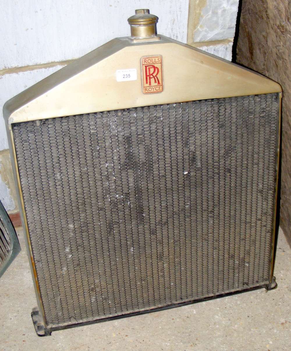 Classic vintage Rolls Royce radiator - bearing plaque to the reverse E52606 - 66cm x 59cm