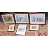 Selection of old prints and engravings - various subjects
