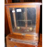 Cased set of laboratory scales