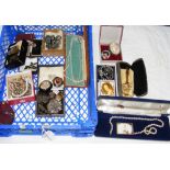 Selection of collectable costume jewellery, including brooches, necklaces, etc.