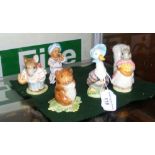 Beswick Beatrix Potter figure "Johnny Town-Mouse" and three others, together with a Royal