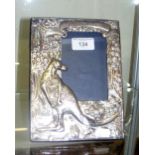 Silver photo frame with Kangaroo decoration - 20cm x 16cm