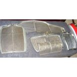 Vintage Mercedes Benz chrome radiator grille, together with Riley and others