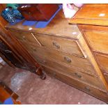 A 19th century mahogany chest of two short and three long graduated drawers