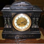 A Victorian slate and marble mantel clock by The Goldsmith Alliance - 25cm high