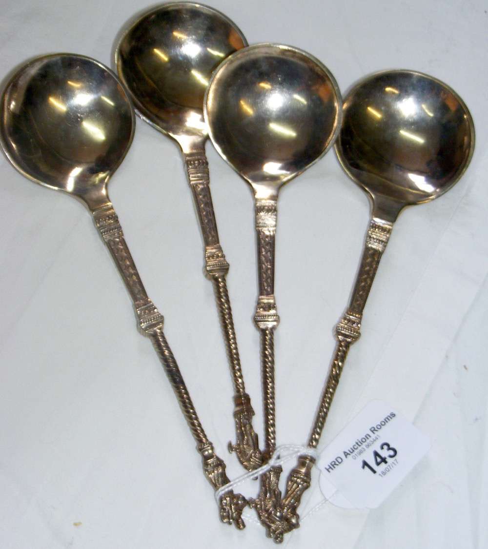 Four Dutch antique silver Apostle spoons