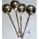 Four Dutch antique silver Apostle spoons