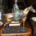 Cast metal figure of Wellington on horseback - 56cm high